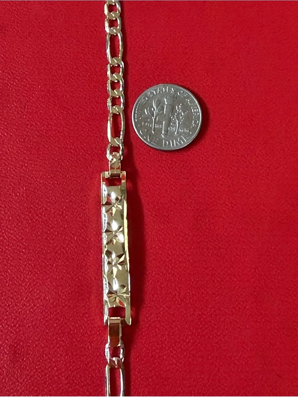 14k gold plated bracelet 7.5 inch